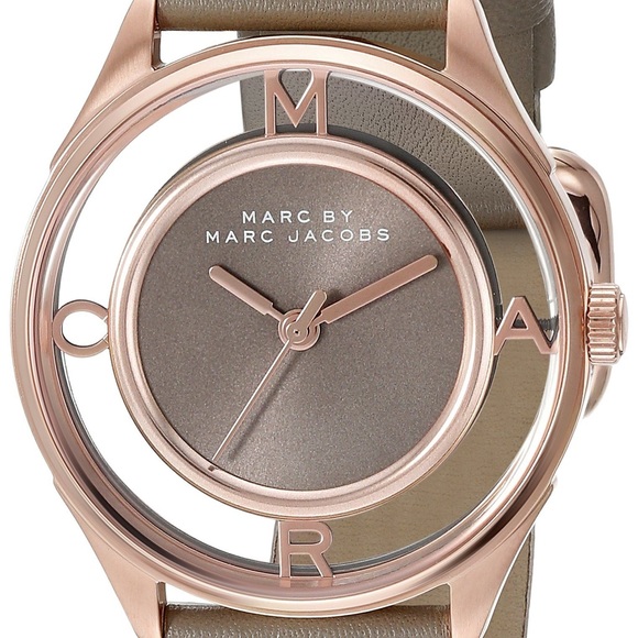 Accessories - Marc by Marc Jacobs Rose-Gold and Gray Leather Watch